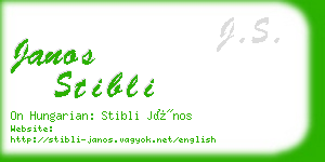 janos stibli business card